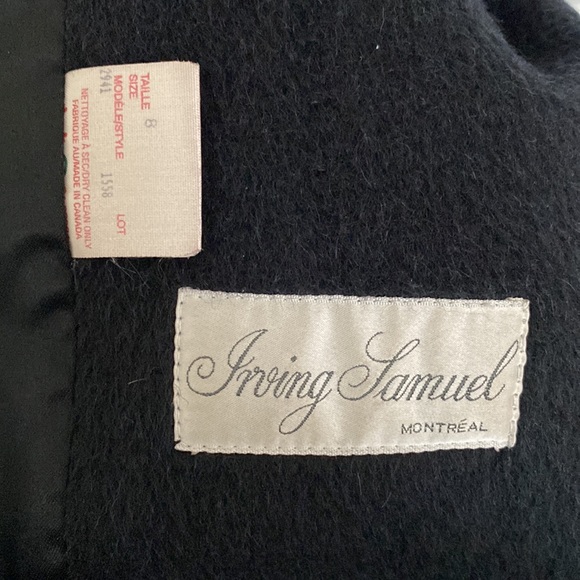 Vintage 90’s Irving Samuel Alpaca/Wool/brown Mink, A-line black coat! Size 8 - Picture 7 of 15